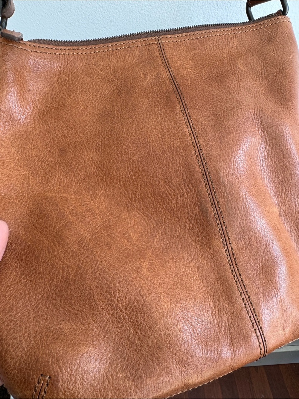 Banana Republic Genuine Leather Shoulder Bag Hobo Bag Crossbody - Picture 11 of 15